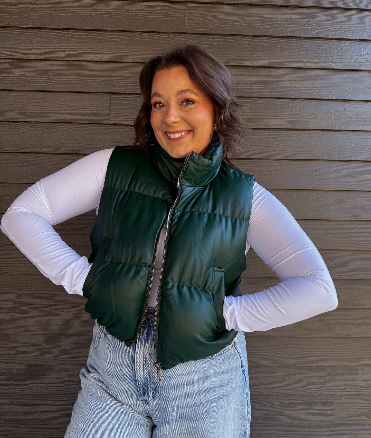 The Quinn Puffer-Dark Green