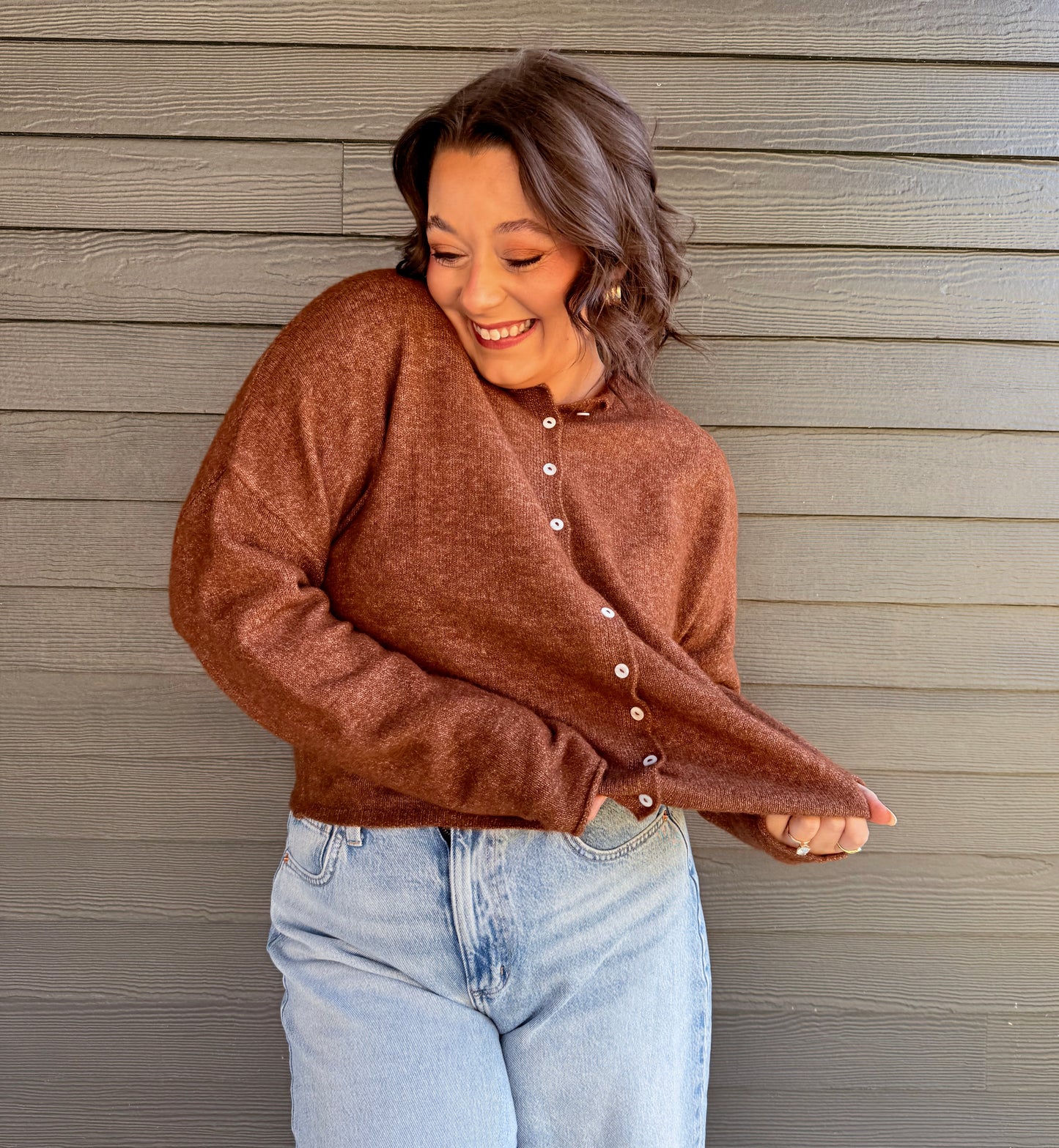 The Row Cardigan- Chestnut