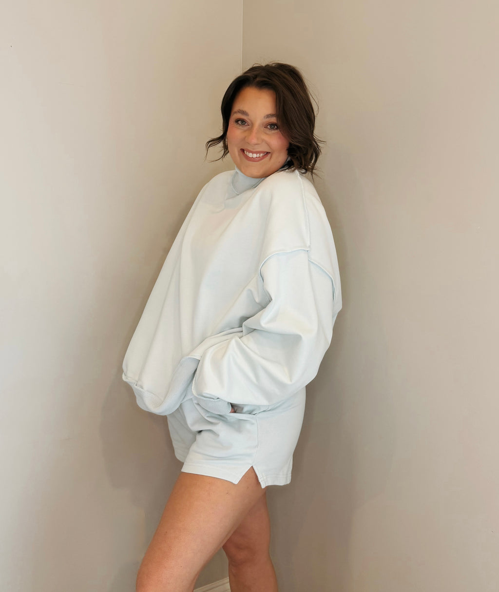 The Daybreak Mockneck-Baby Blue