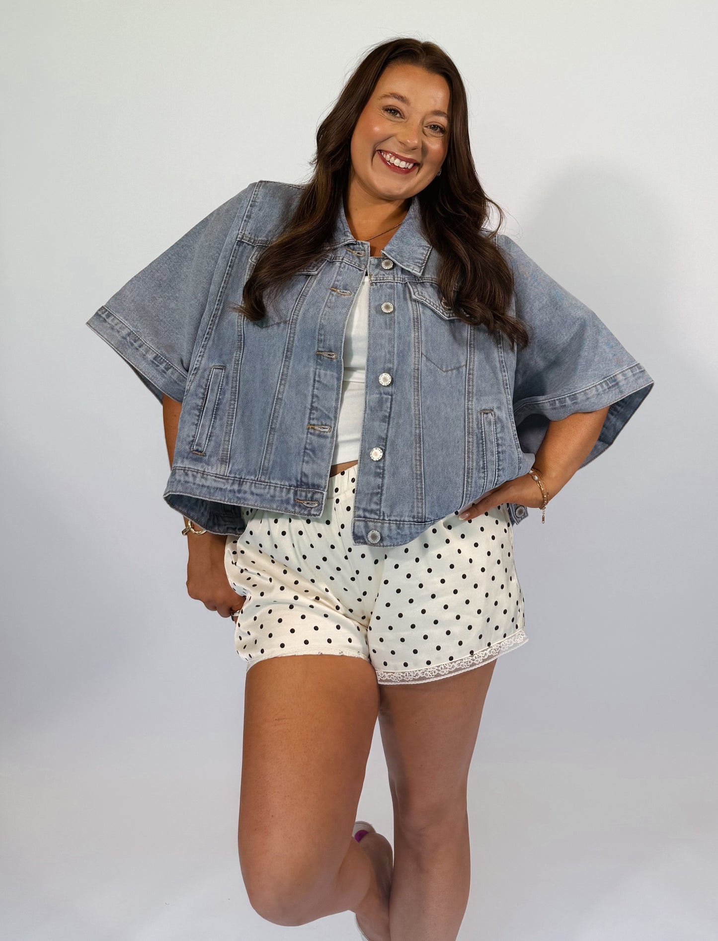 *PREORDER* The Out West Denim Poncho-Light Wash