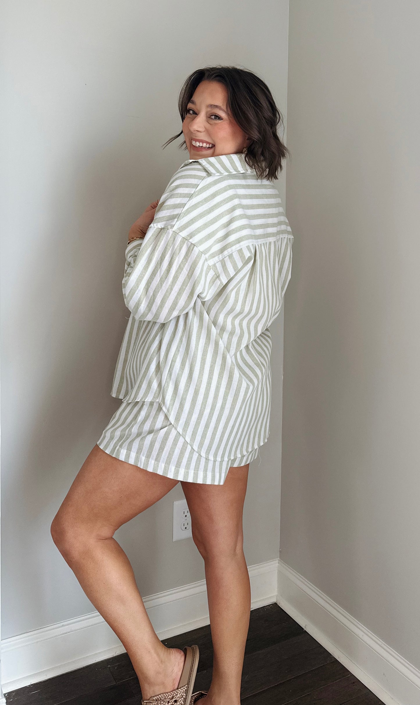 The Palms Striped Button Down