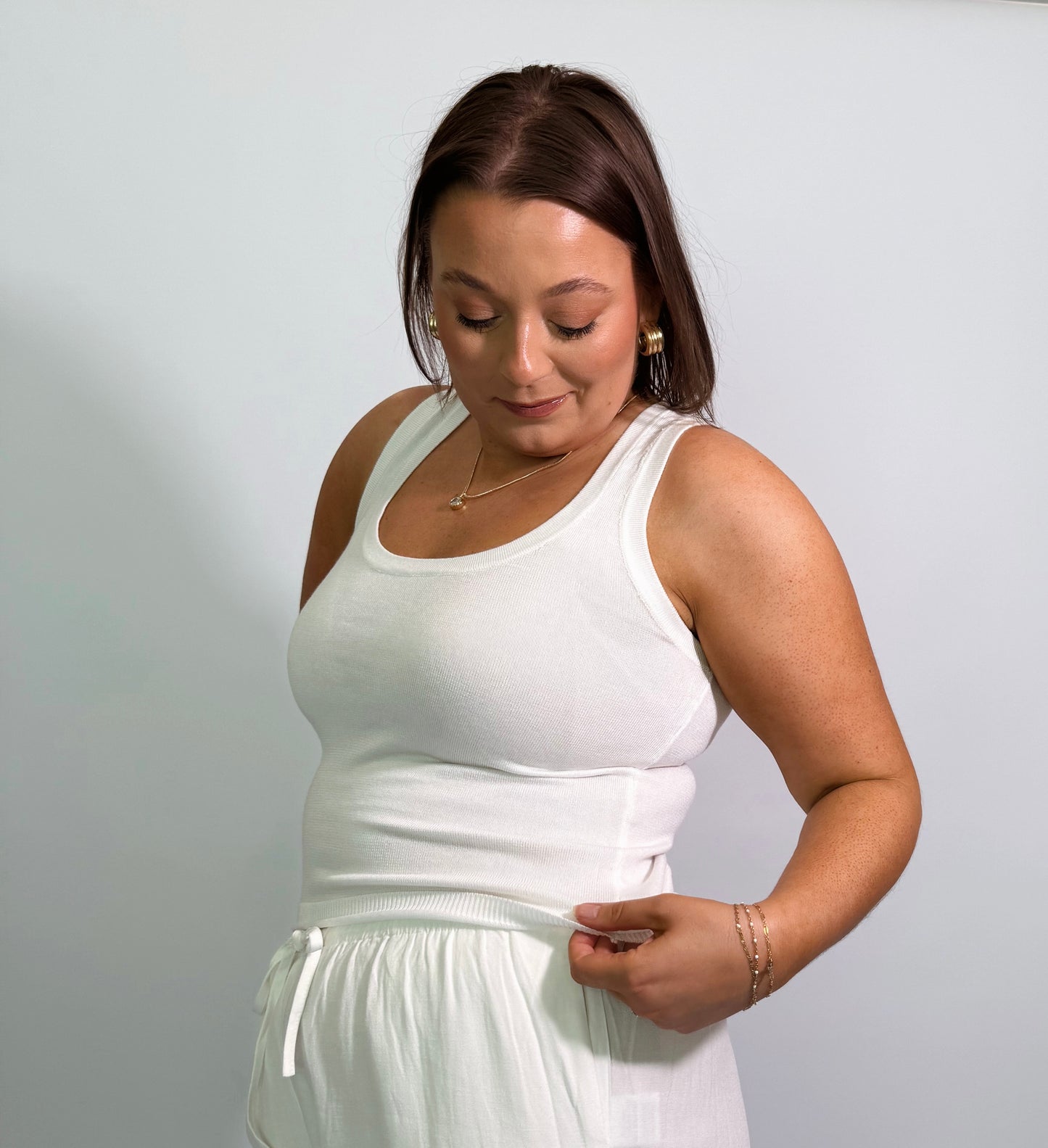 The Soft Knit Tank-White