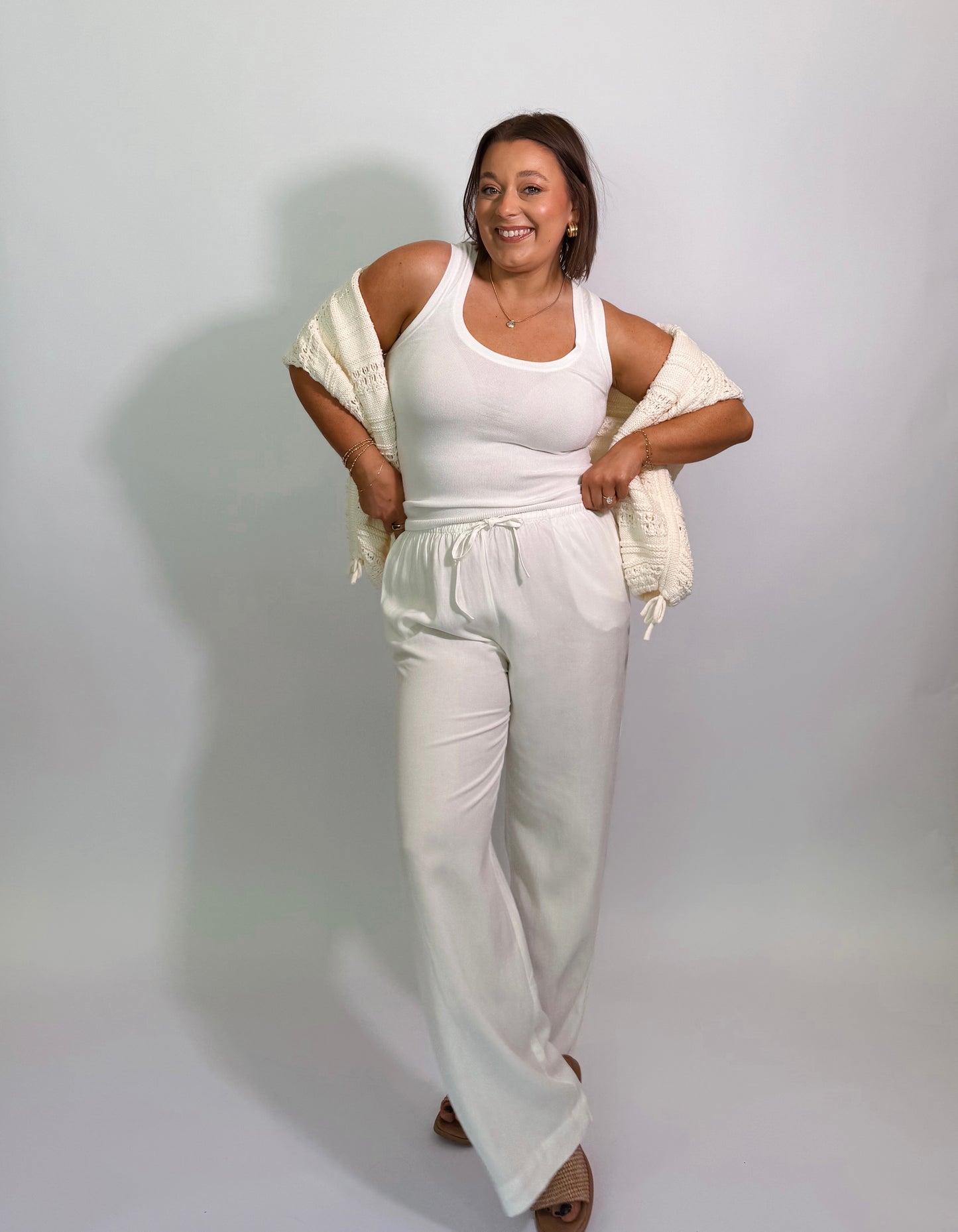 The Soft Knit Tank-White