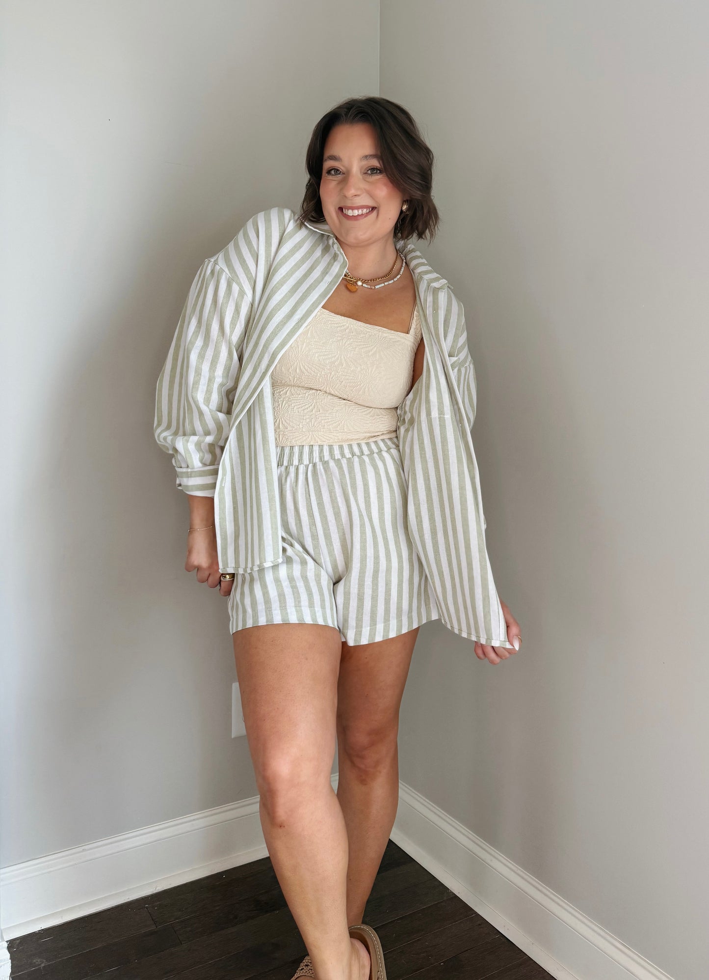 The Palms Striped Button Down