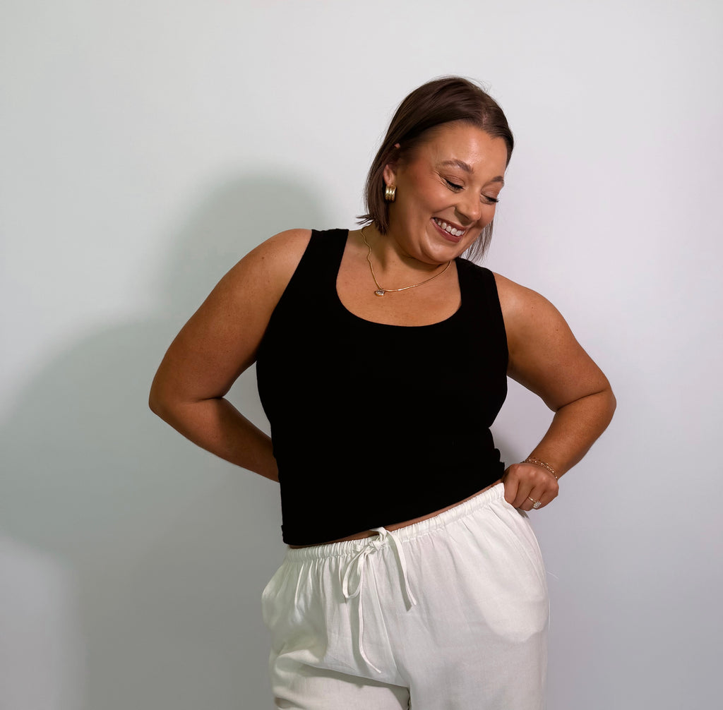The Soft Knit Tank-Black