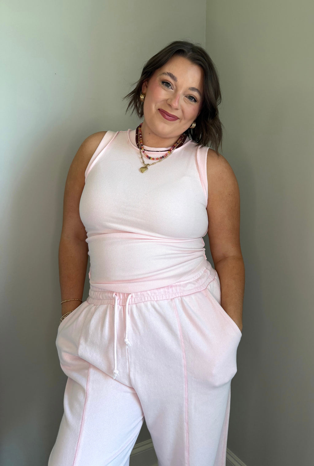 The Petal Tank-Light Pink