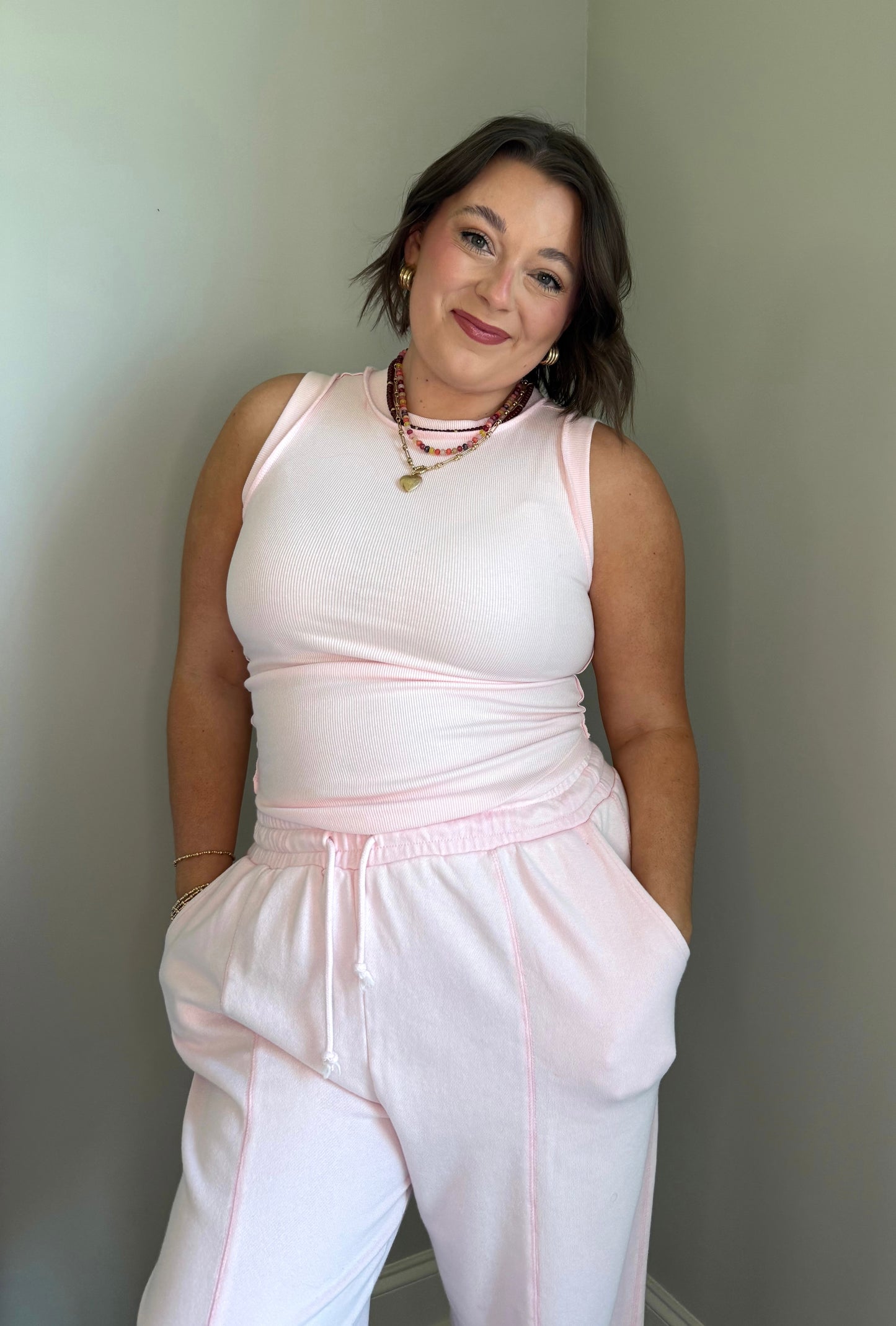 The Petal Tank-Light Pink