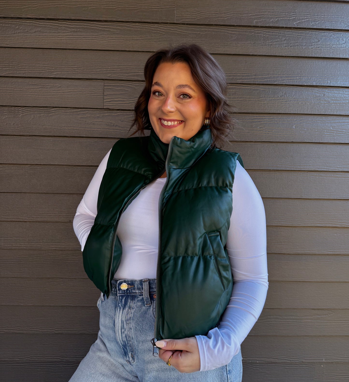 The Quinn Puffer-Dark Green