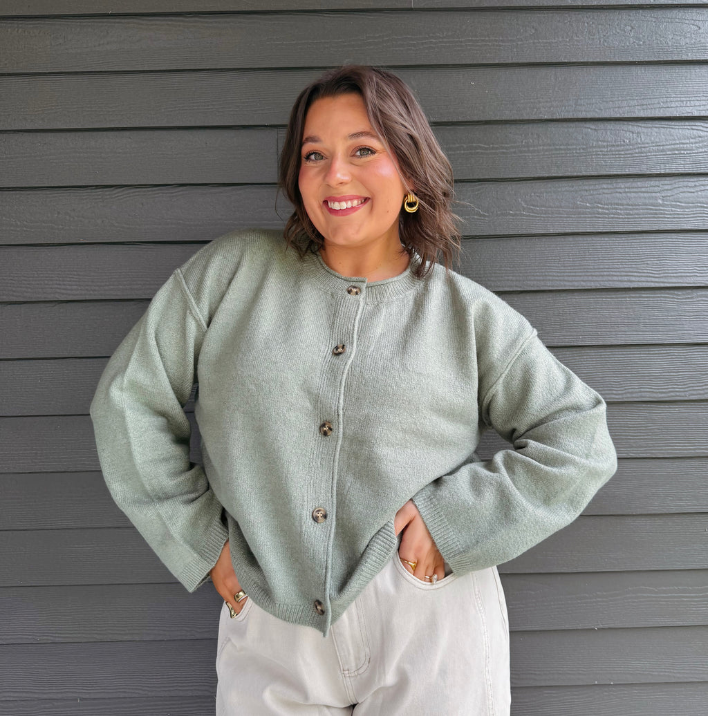 The Lane Cardigan-Sage